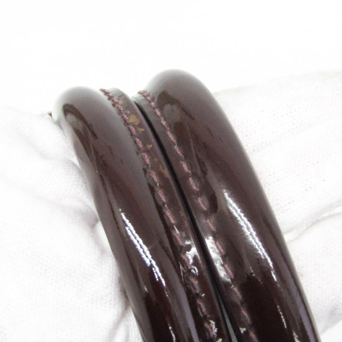Brown Patent Leather Tote Bag with Removable Shoulder Strap