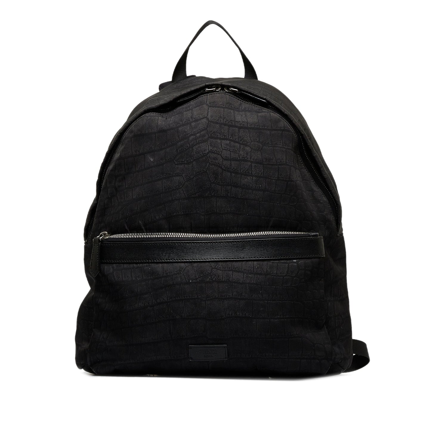 FENDI Croc Embossed Nylon Backpack