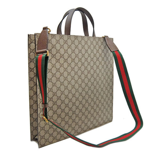 Gucci Supreme Courrier 2Way Tiger Patch Tote- Beige PVC