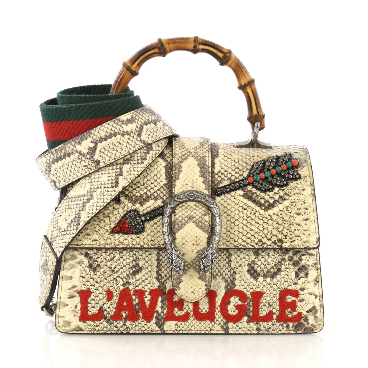 Gucci Dionysus Python & Bamboo Top Handle Shoulder Bag