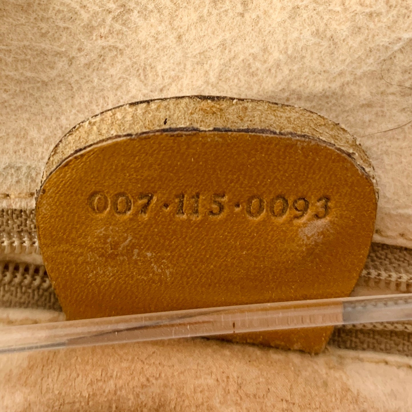 GUCCI Beige Tan Monogram Leather Coated Canvas Crossbody Handbag