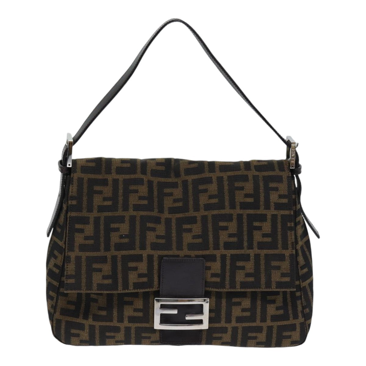 Fendi Mamma Baguette Brown Canvas Shoulder Bag ()