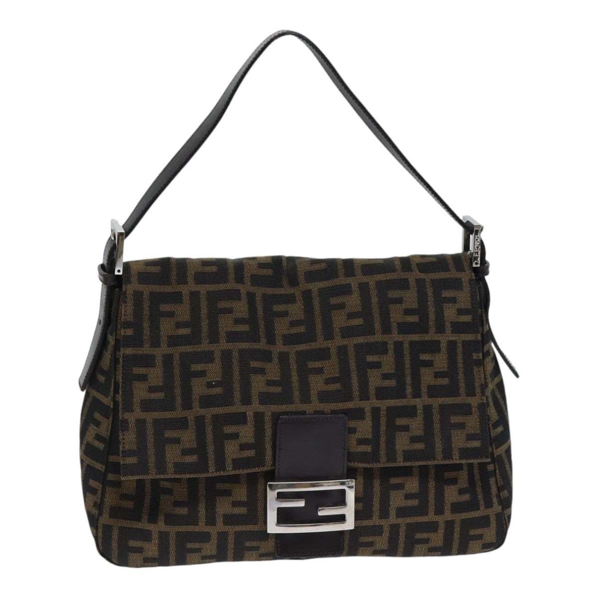 Fendi Mamma Baguette Brown Canvas Shoulder Bag ()