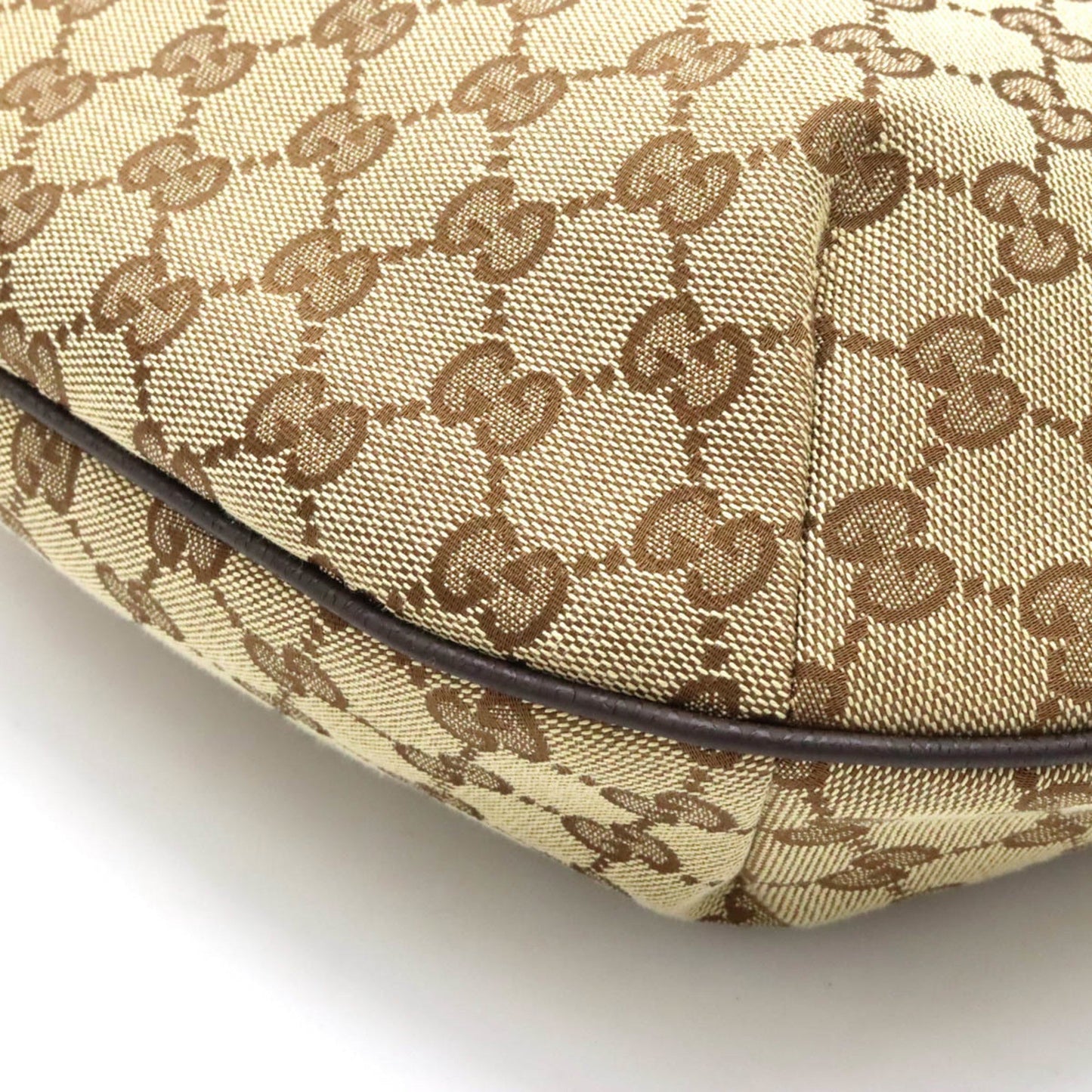 GUCCI GG Canvas Sherry Line Shoulder Bag Leather Khaki Beige Brown Dark Green Red