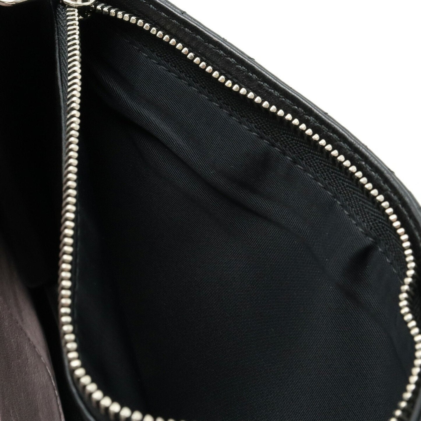 Christian Dior Miss Cannage New Rock Chain Wallet Clutch Bag Leather Black