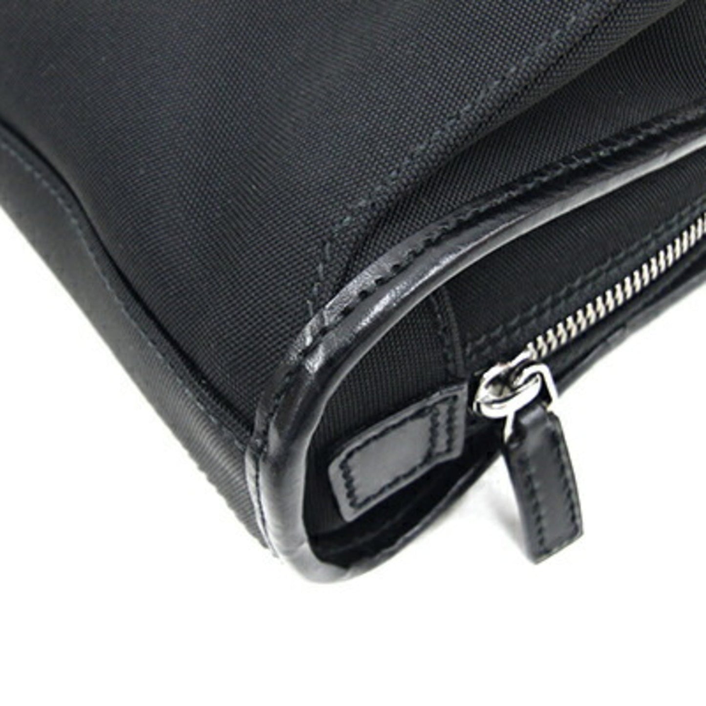 Gucci Second Bag 108844 Black Nylon Canvas Leather Clutch Men's GUCCI