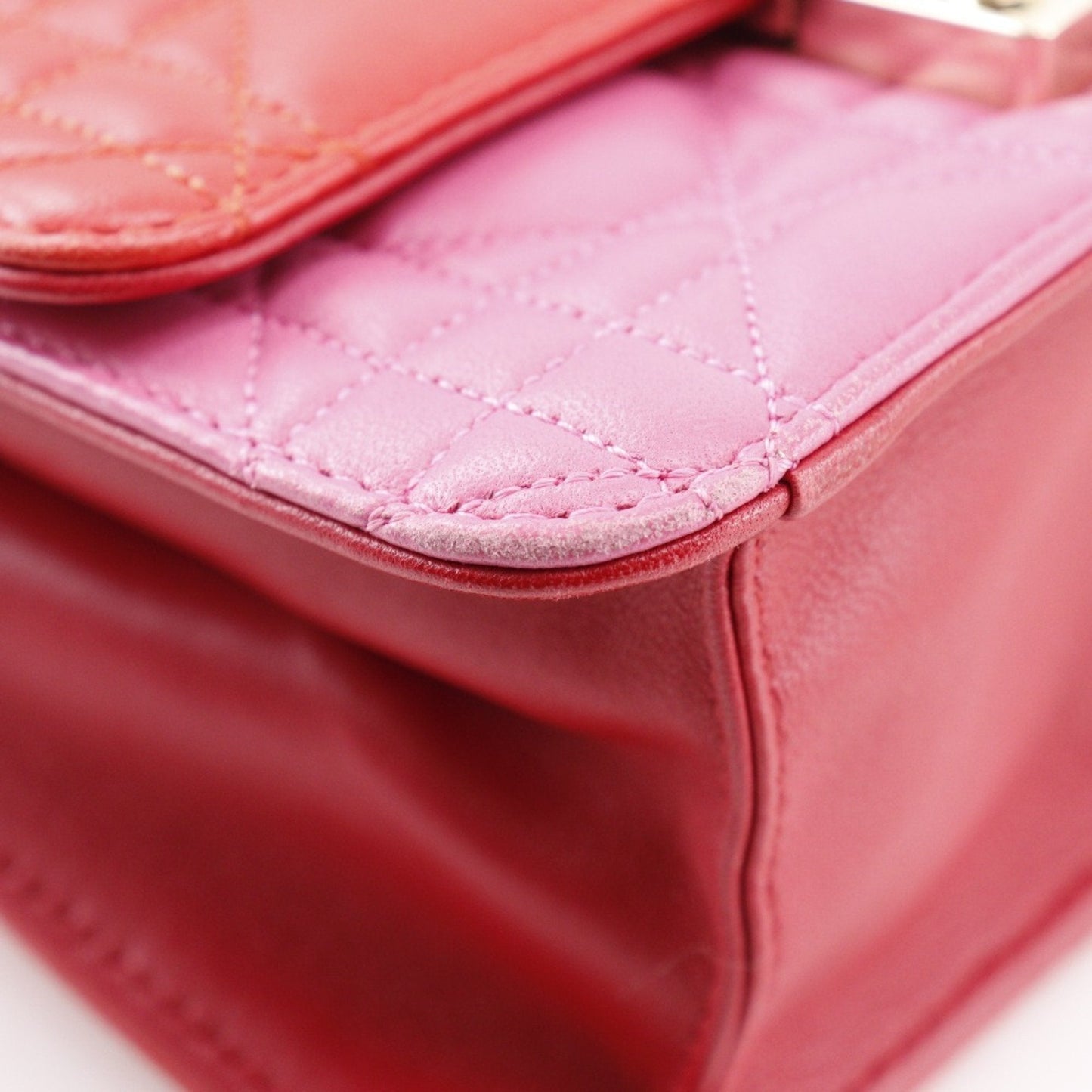 Christian Dior Chain Shoulder Bag Cannage Clutch S0252OTRI M79D Lambskin Red/Pink 2way Flap ChainShoulder Women's T131825677