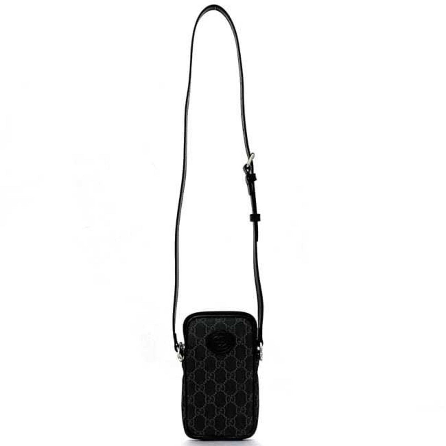 Gucci Shoulder Bag f-22060 Black GG Supreme 700959 PVC Leather 203887 GUCCI Pochette Crossbody Men's Women's Airpods Smartphone