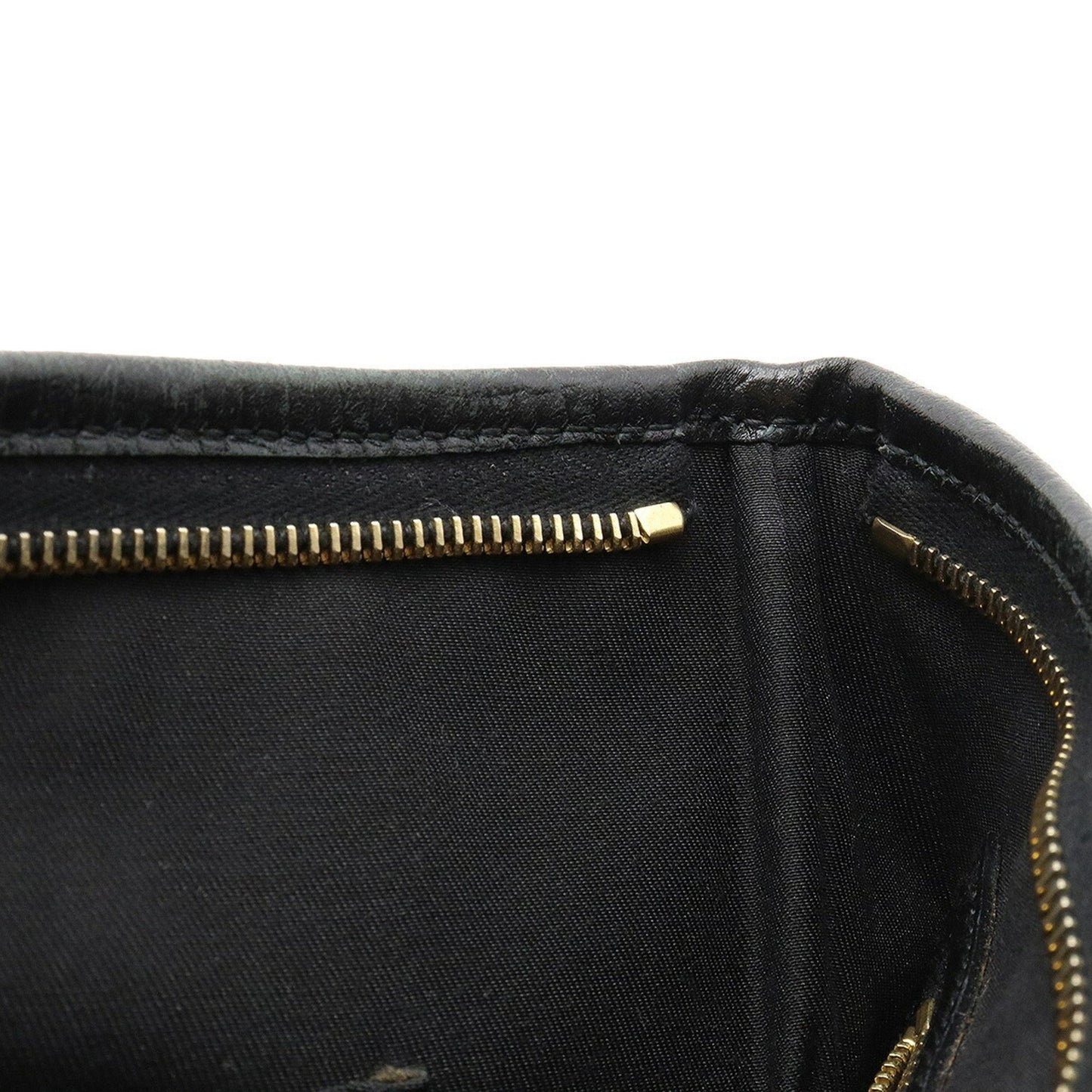 GUCCI GG Canvas Sherry Line Shoulder Bag Leather Black Green