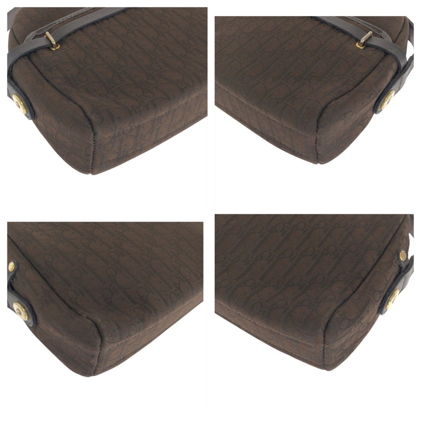 Christian Dior Dior Trotter Brown Gold Hardware Canvas Crossbody Shoulder Bag for Women