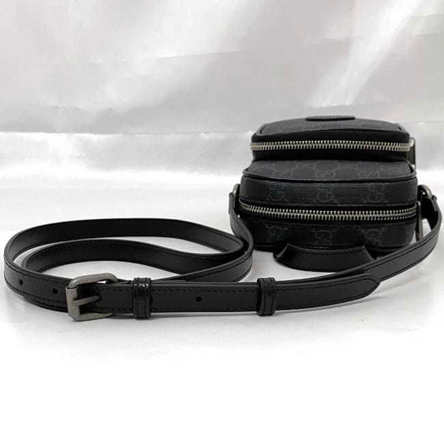 Gucci Shoulder Bag f-21810 Black Interlocking 672952 92TCN 1000U PVC Leather 0416 GUCCI Pochette Crossbody GG Supreme Unisex Women Men