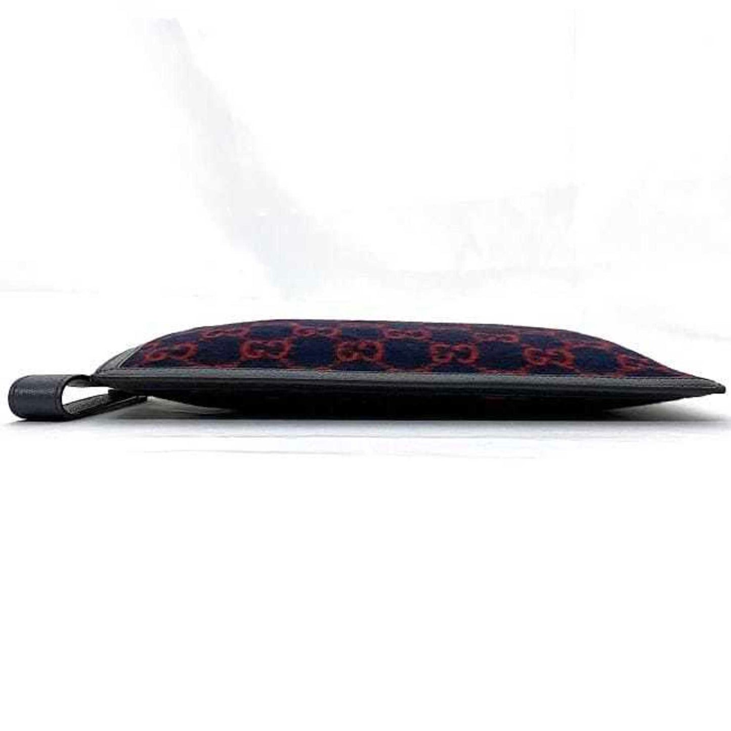 Gucci clutch bag ec-21864 navy red 597627 with strap wool leather 562600 GUCCI GG handbag for women unisex