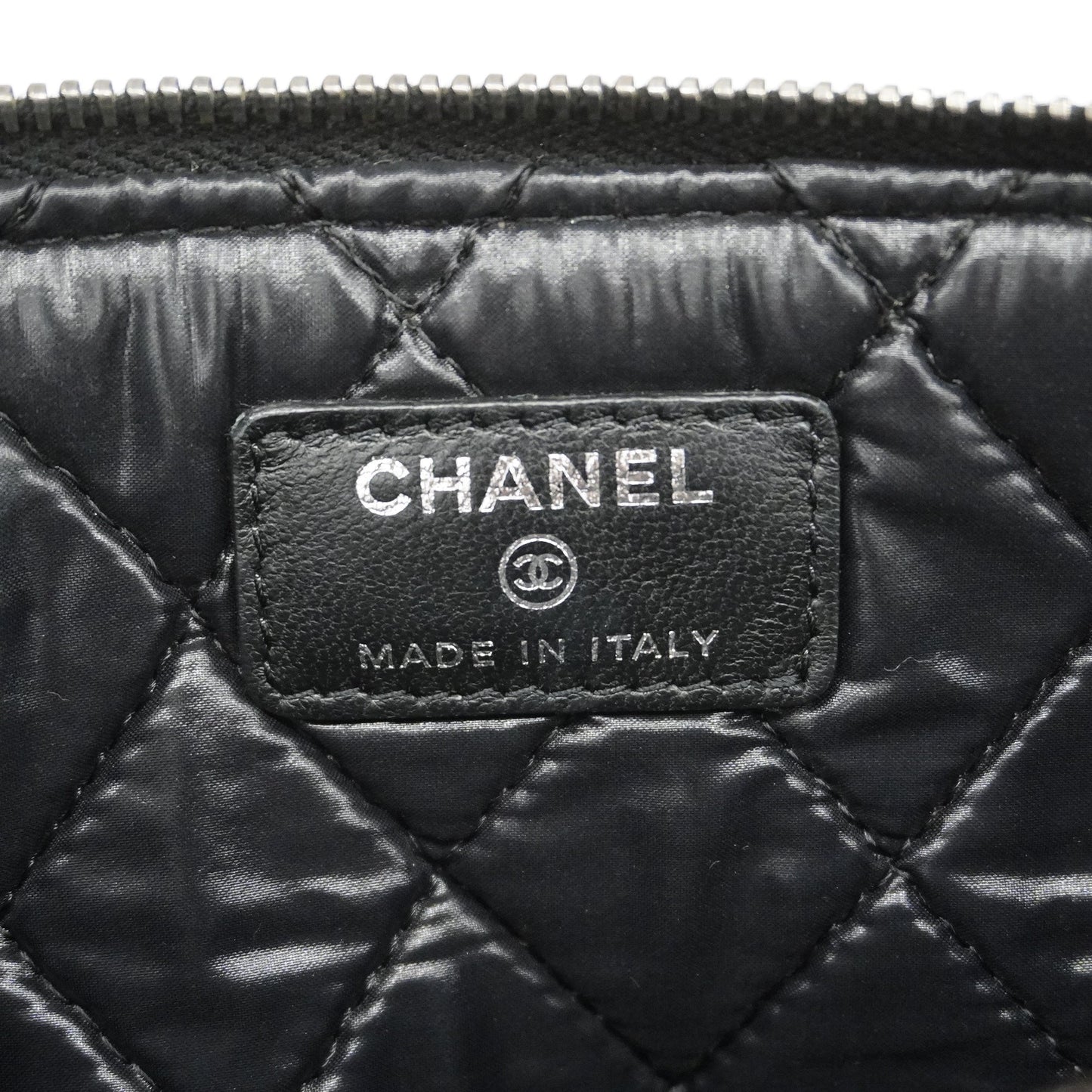 CHANEL Matelasse Women's Leather,Patent Leather Clutch Bag Black
