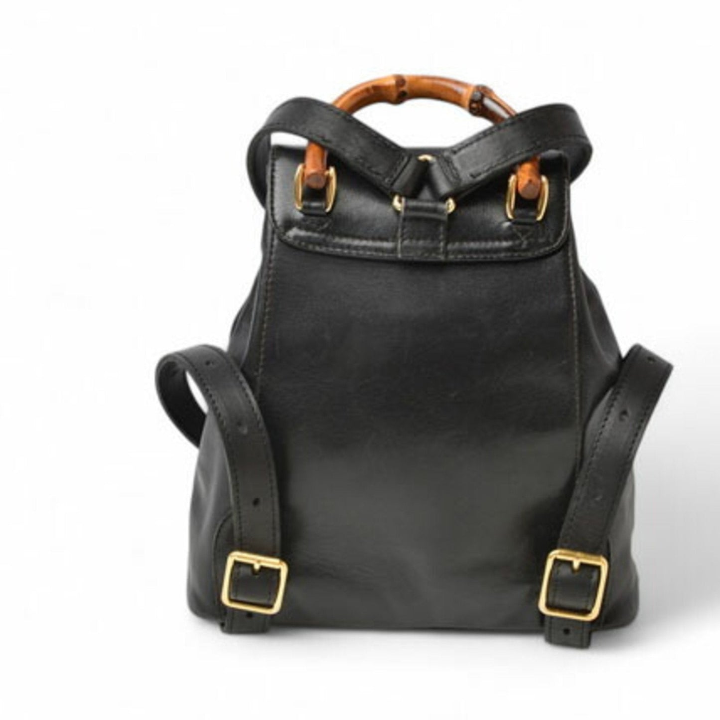GUCCI Bamboo Backpack Leather Black