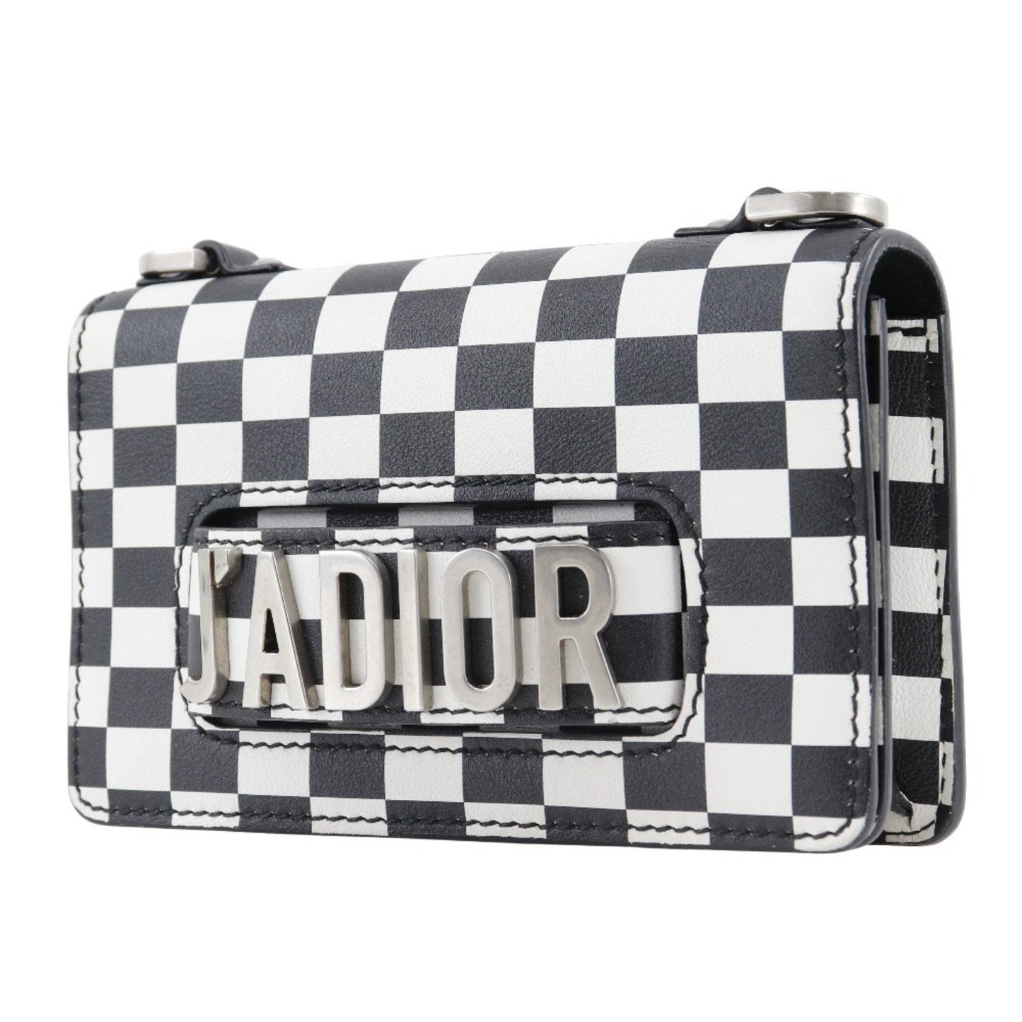 Christian Dior Jadior Shoulder Bag Clutch Calf Black/White 2way Type Women's