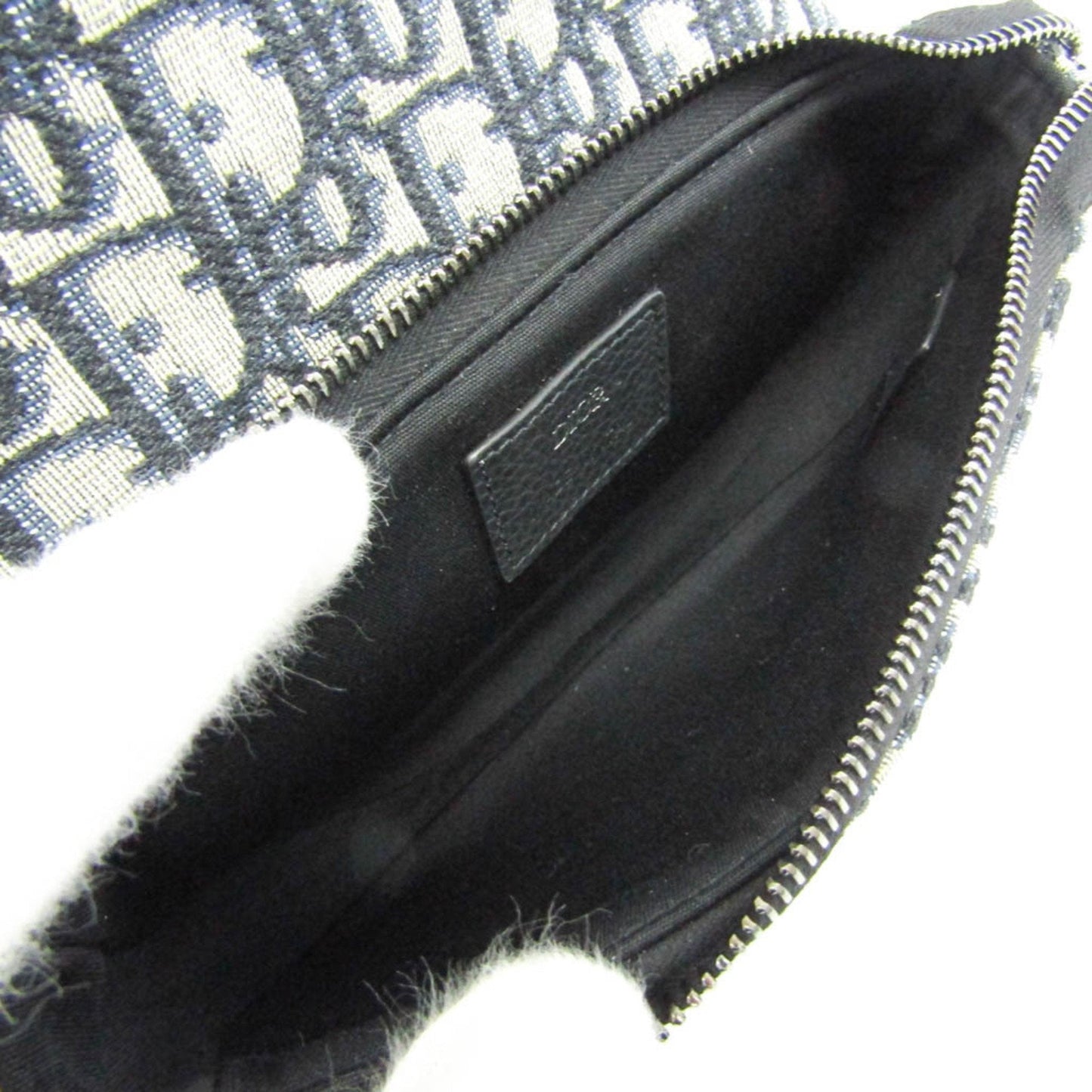 Christian Dior Oblique Women,Men Canvas Clutch Bag Cream,Navy