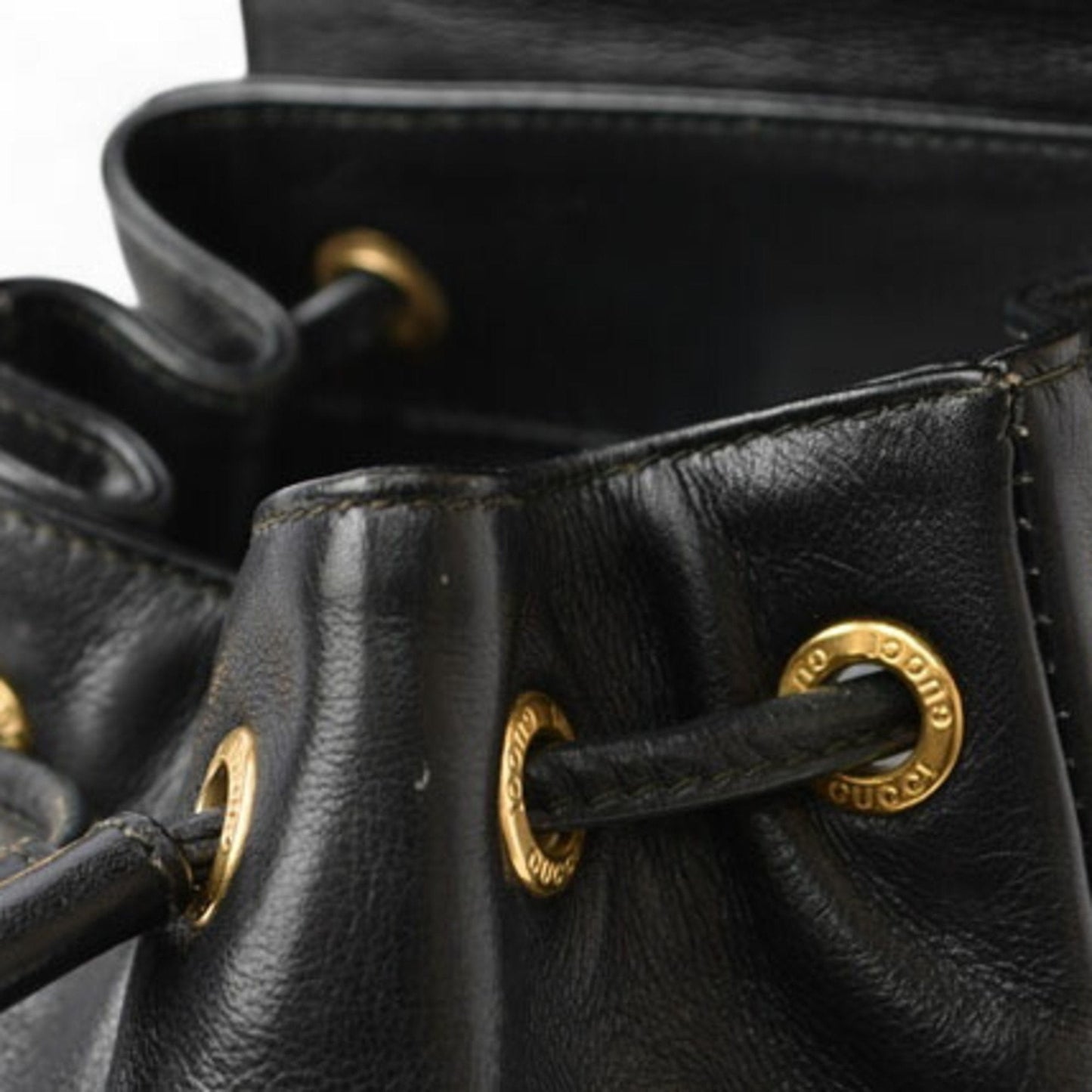 GUCCI Bamboo Backpack Leather Black