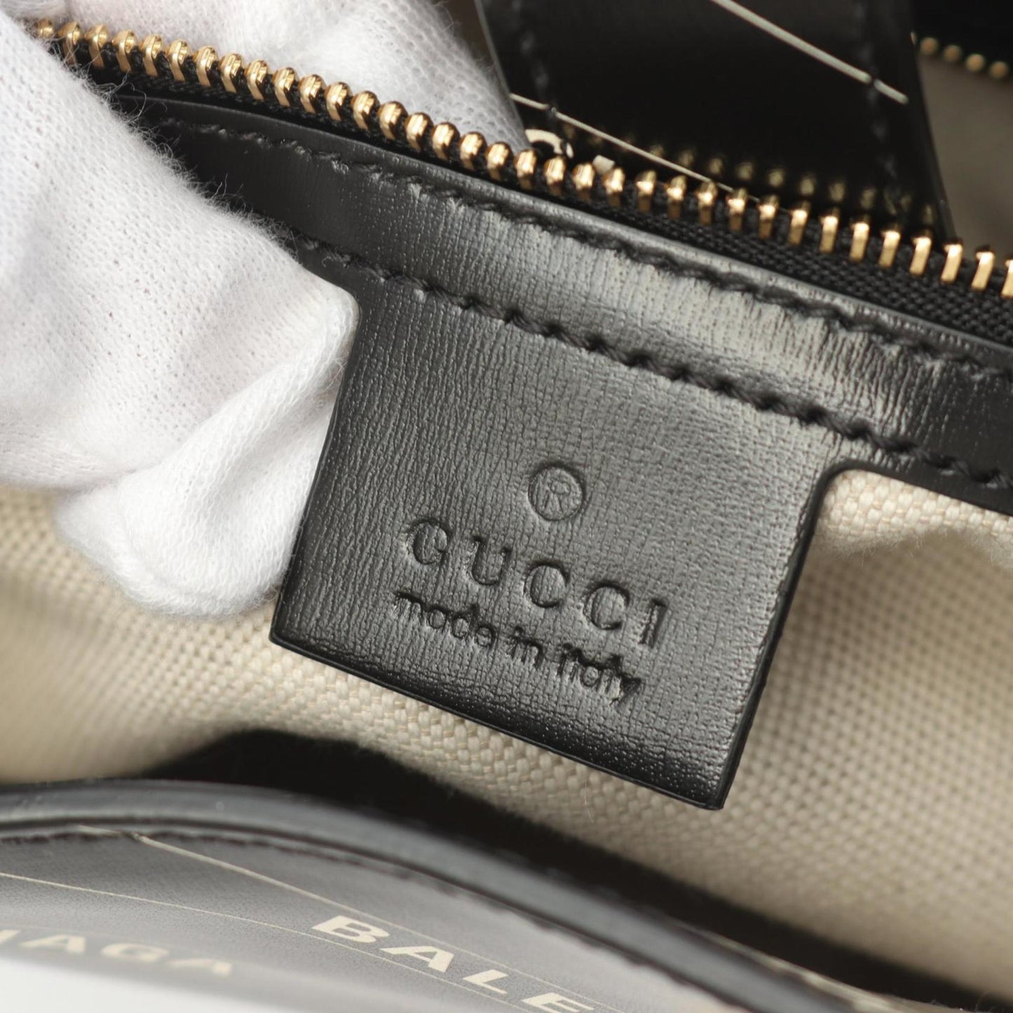 GUCCI x BALENCIAGA Hacker Jackie 1961 Shoulder Bag Leather Women's Black White 636712