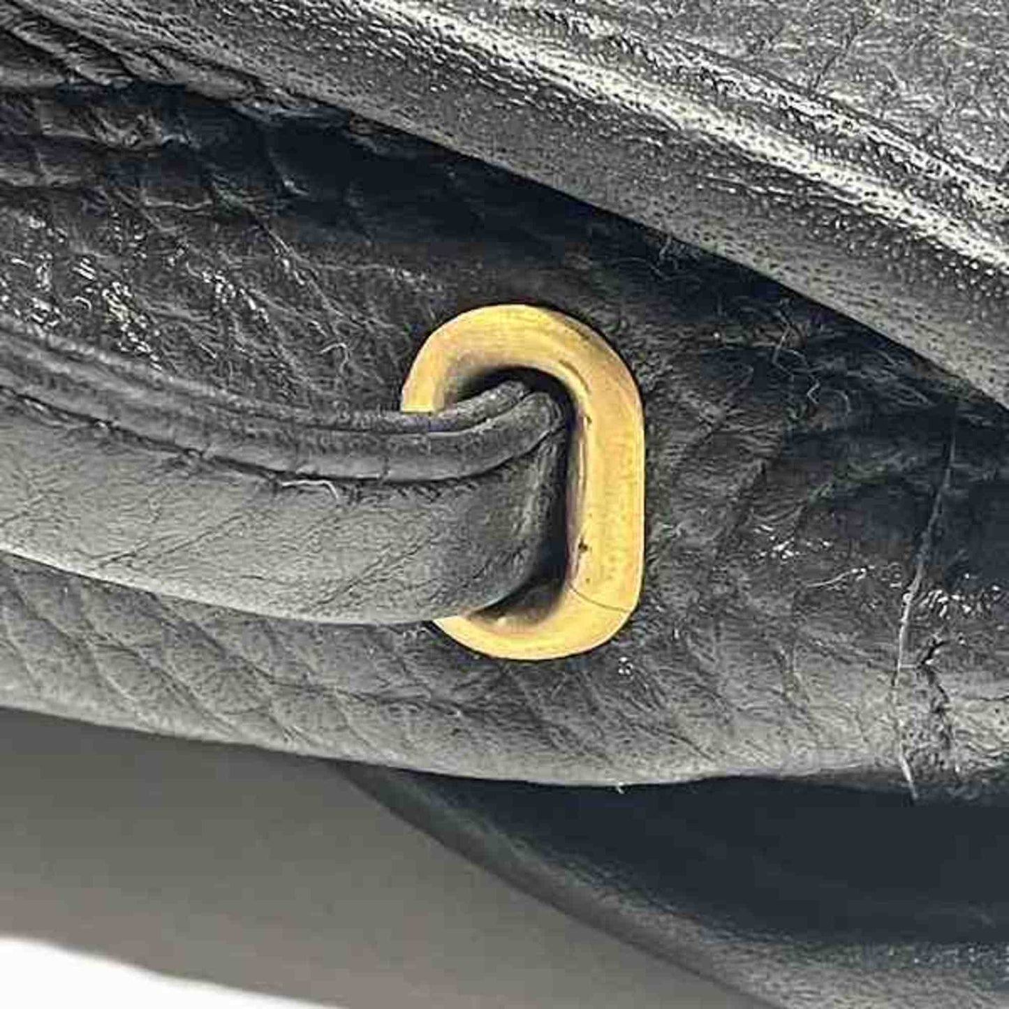 Christian Dior Dior Black Leather Bag Shoulder Clutch Women's