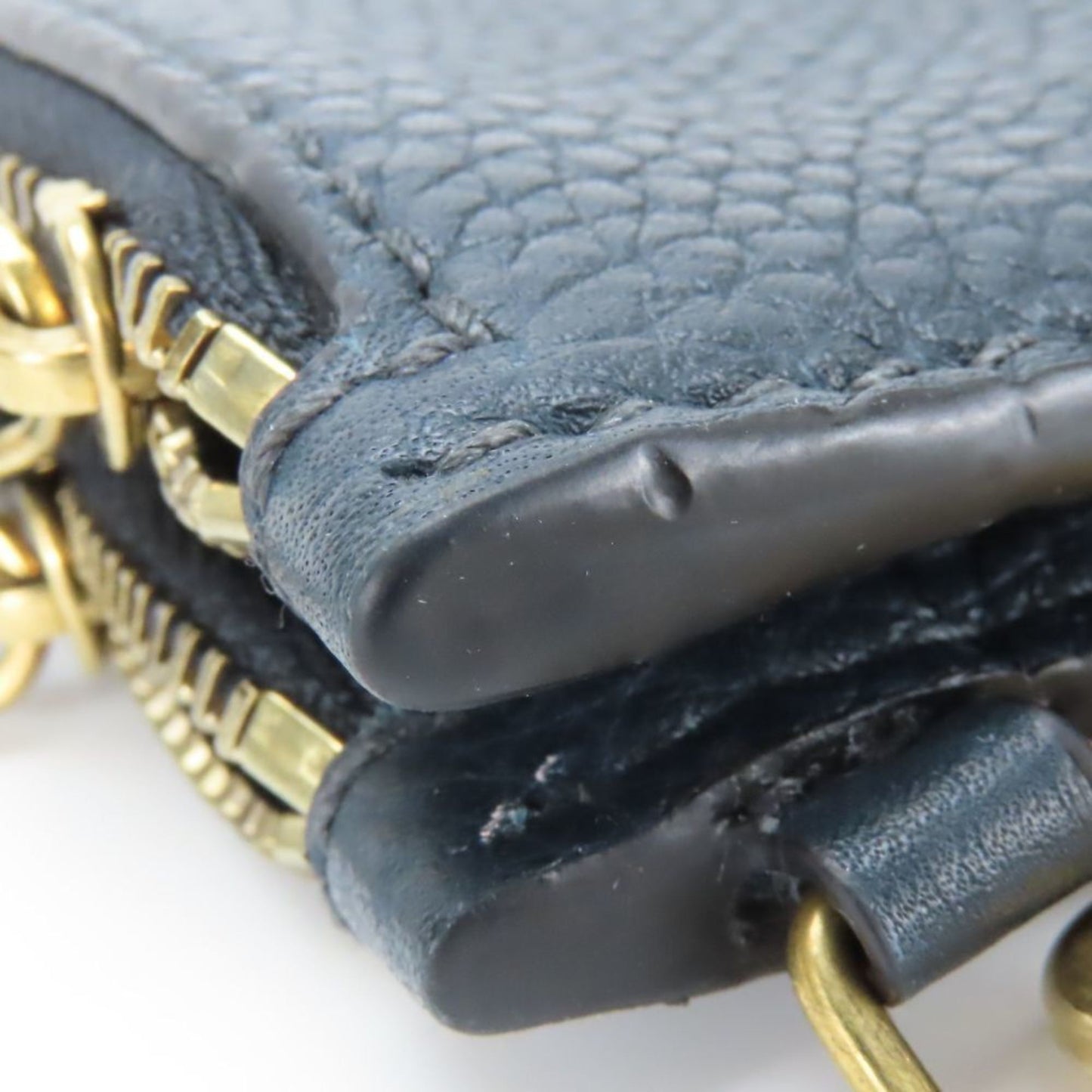 Christian Dior Pouch Bee Leather Navy Multi-Case Clutch Bag Women's