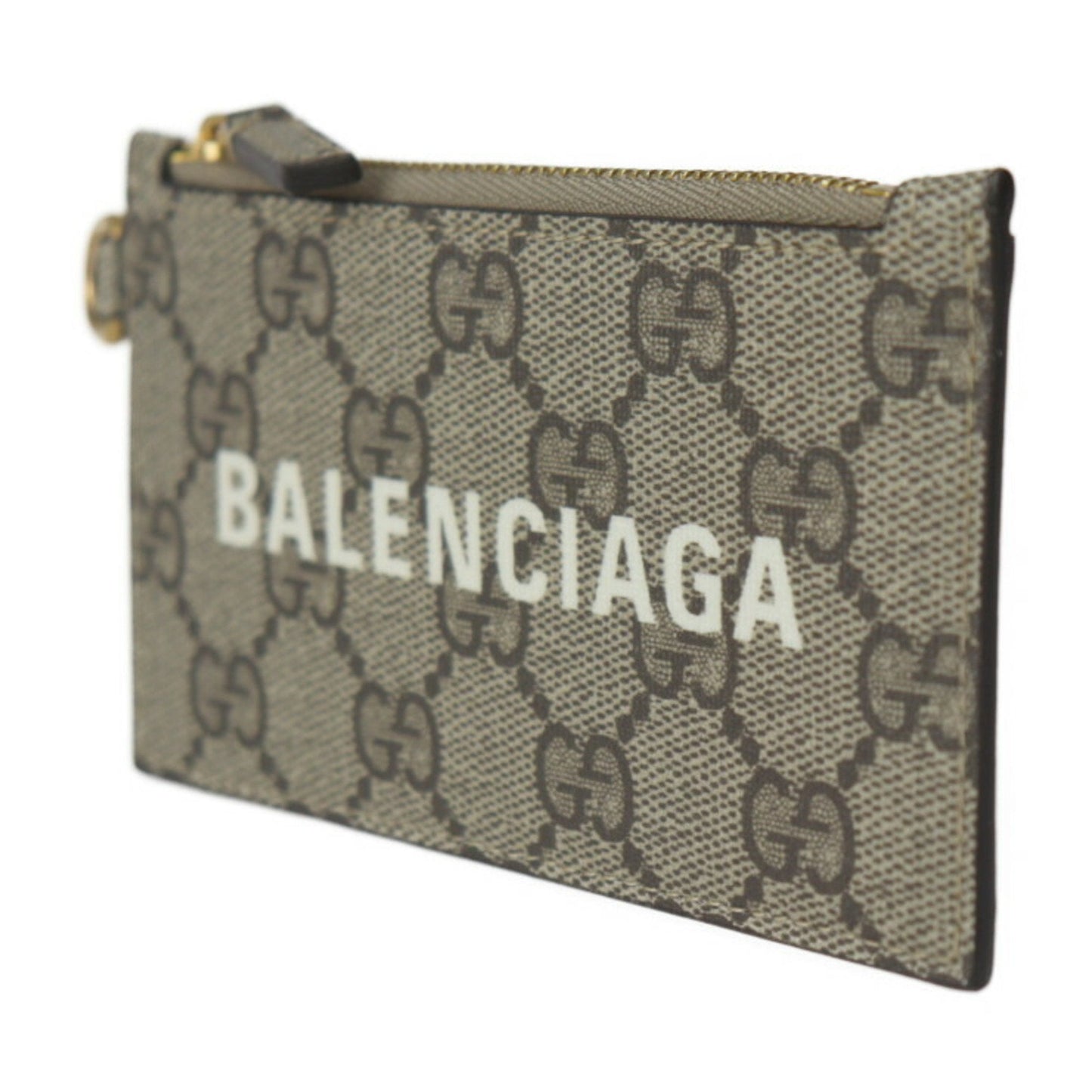 GUCCI Gucci BALENCIAGA Collaboration The Hacker Project Business Card Holder/Card Case 681706 GG Supreme Canvas Beige Brown Neck Strap Included Fragment Wallet/Coin Coin Purse