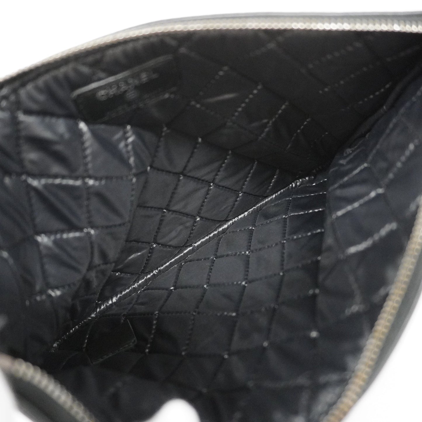 CHANEL Matelasse Women's Leather,Patent Leather Clutch Bag Black
