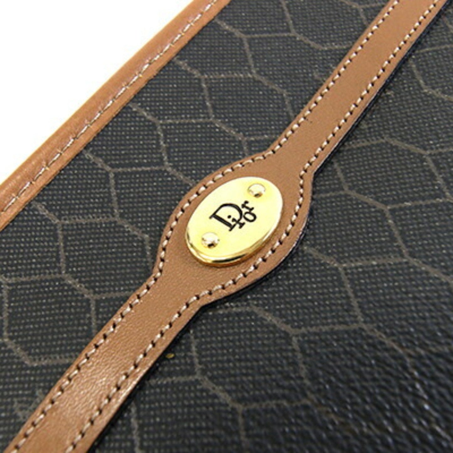 Christian Dior Dior clutch bag brown PVC leather second old men's DIOR