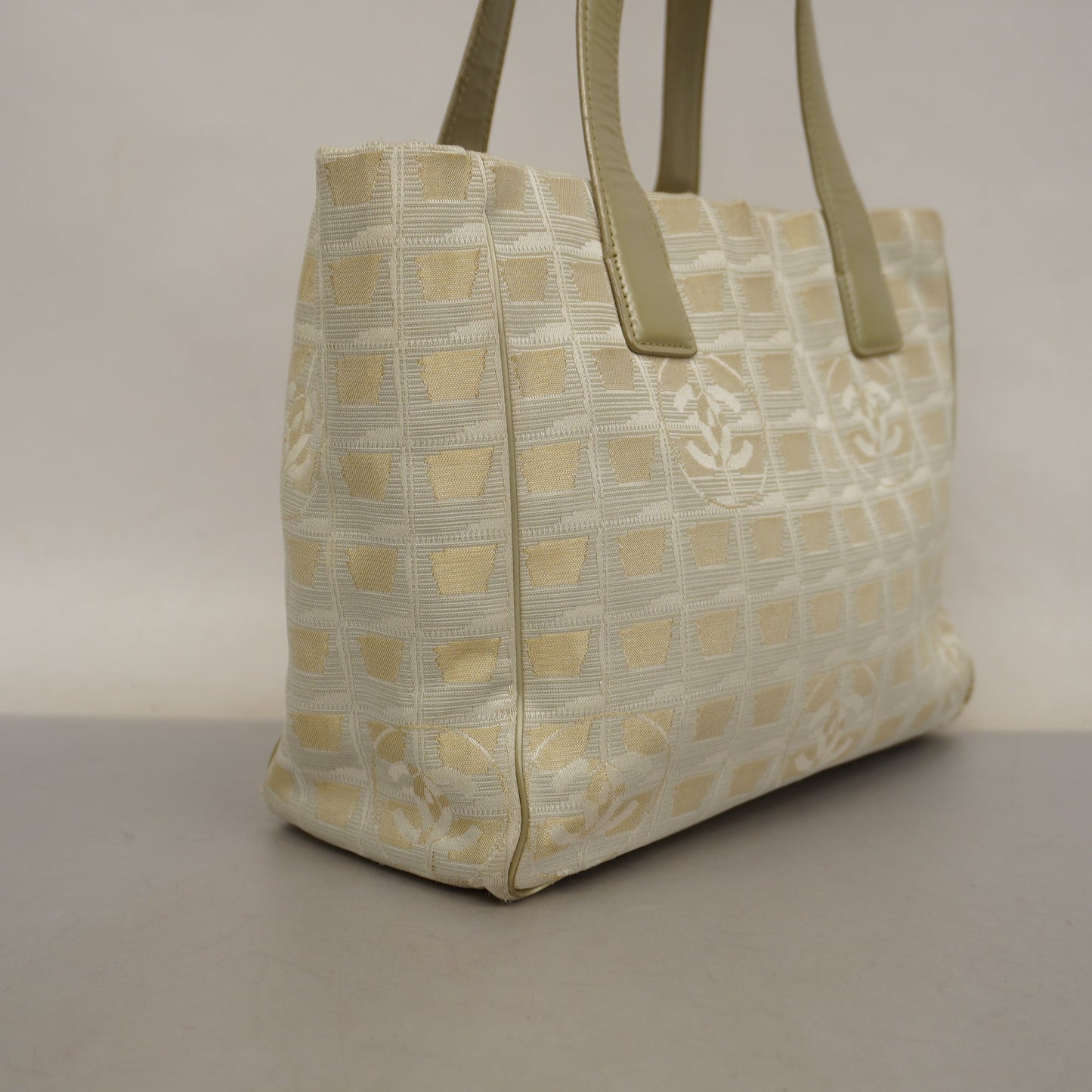 CHANEL New Travel Line Tote Bag Women's Nylon Canvas Gray