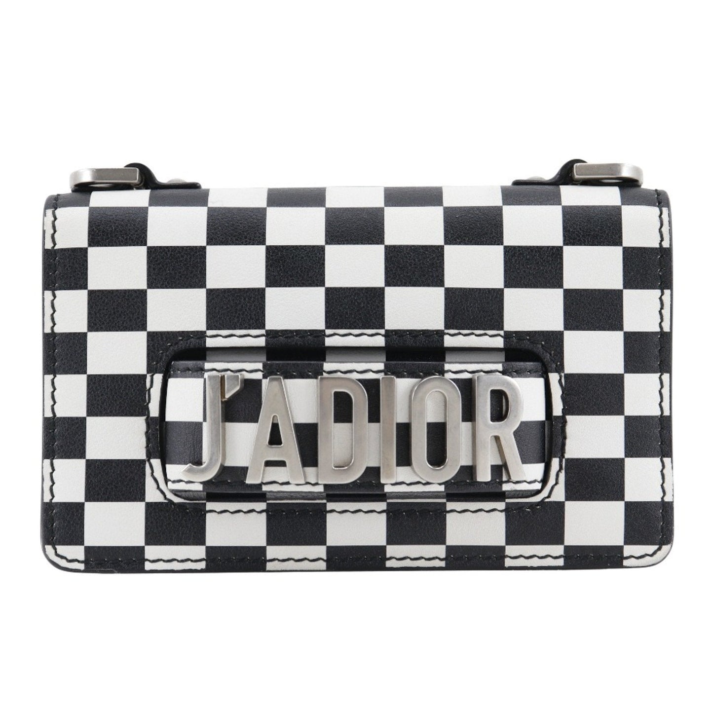 Christian Dior Jadior Shoulder Bag Clutch Calf Black/White 2way Type Women's