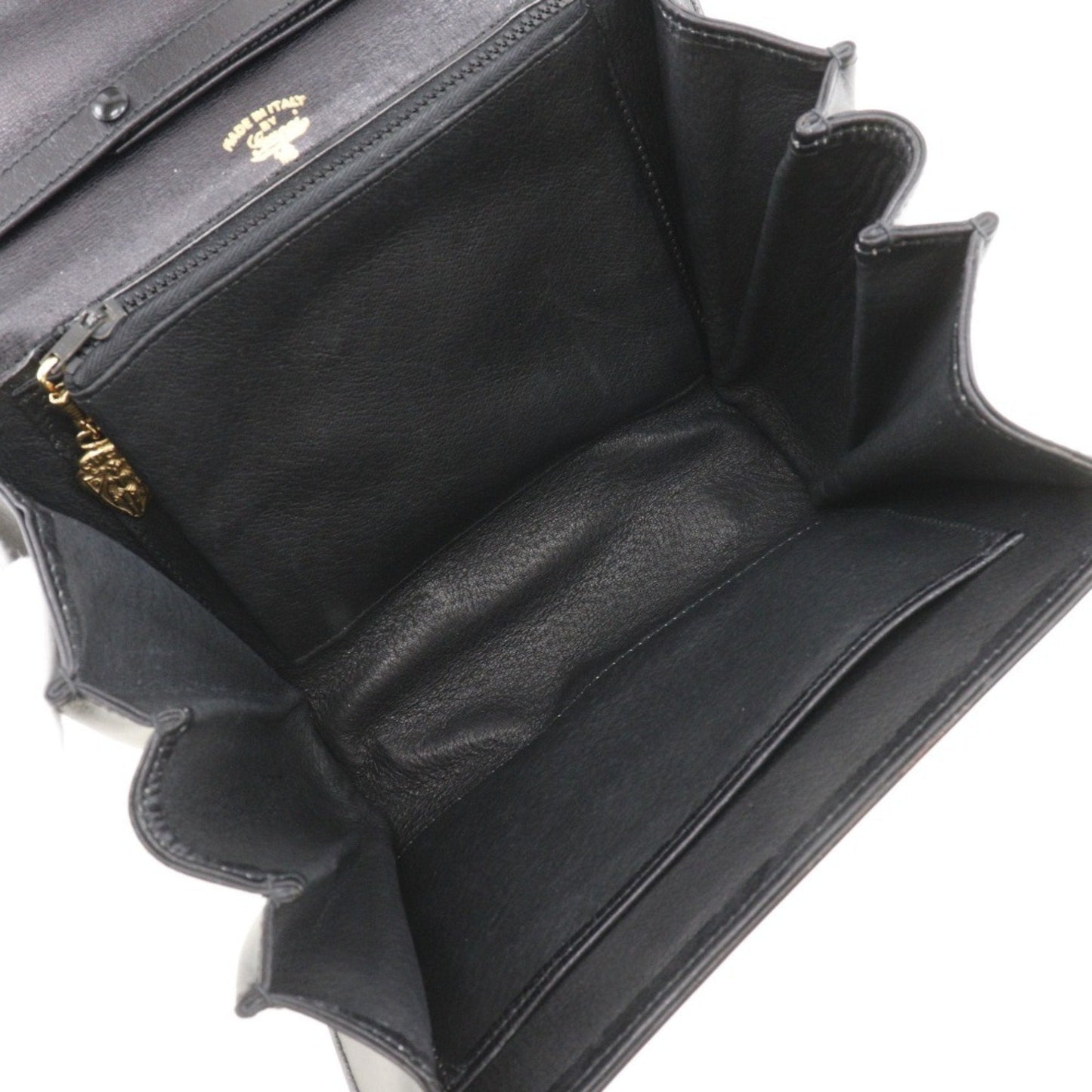 GUCCI Old Gucci Shoulder Bag Clutch Calf Black 2way Flap Women's