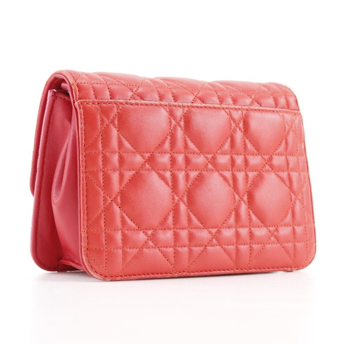 Christian Dior Chain Shoulder Bag Cannage Clutch S0252OTRI M79D Lambskin Red/Pink 2way Flap ChainShoulder Women's T131825677
