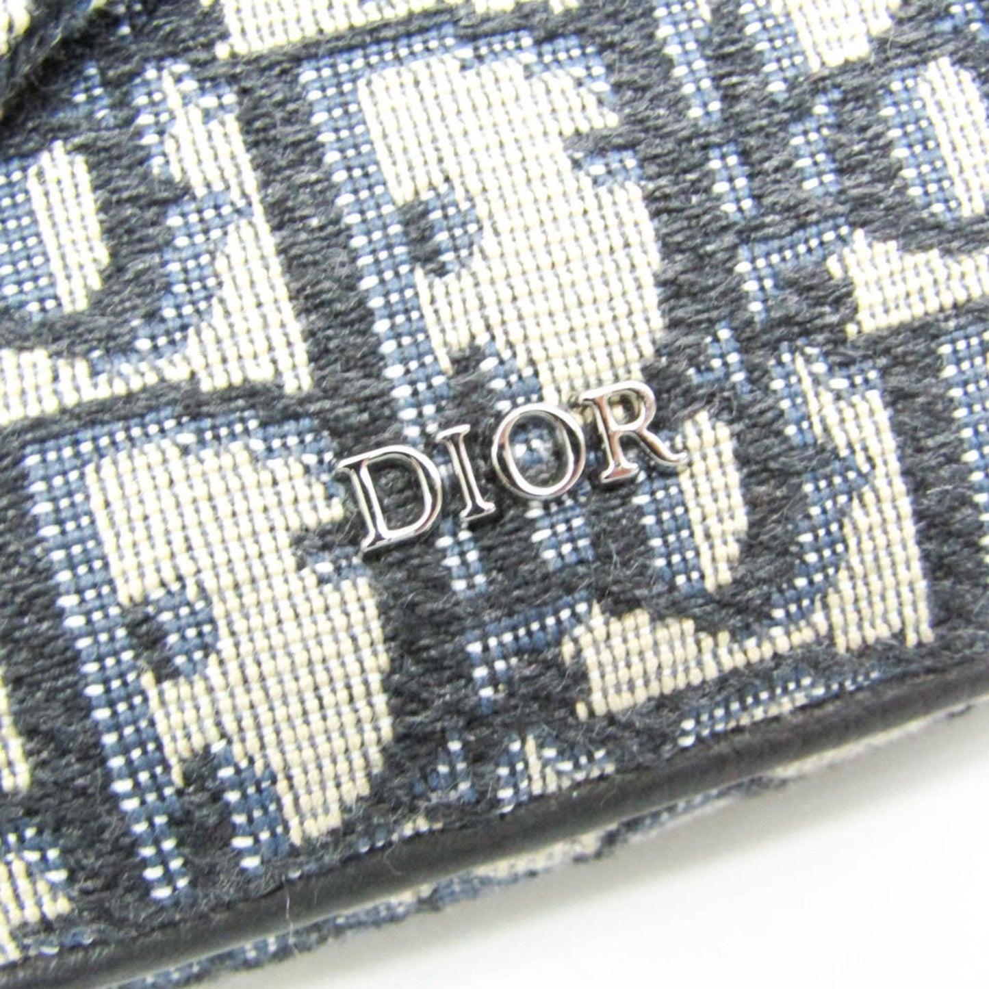 Christian Dior Oblique Women,Men Canvas Clutch Bag Cream,Navy
