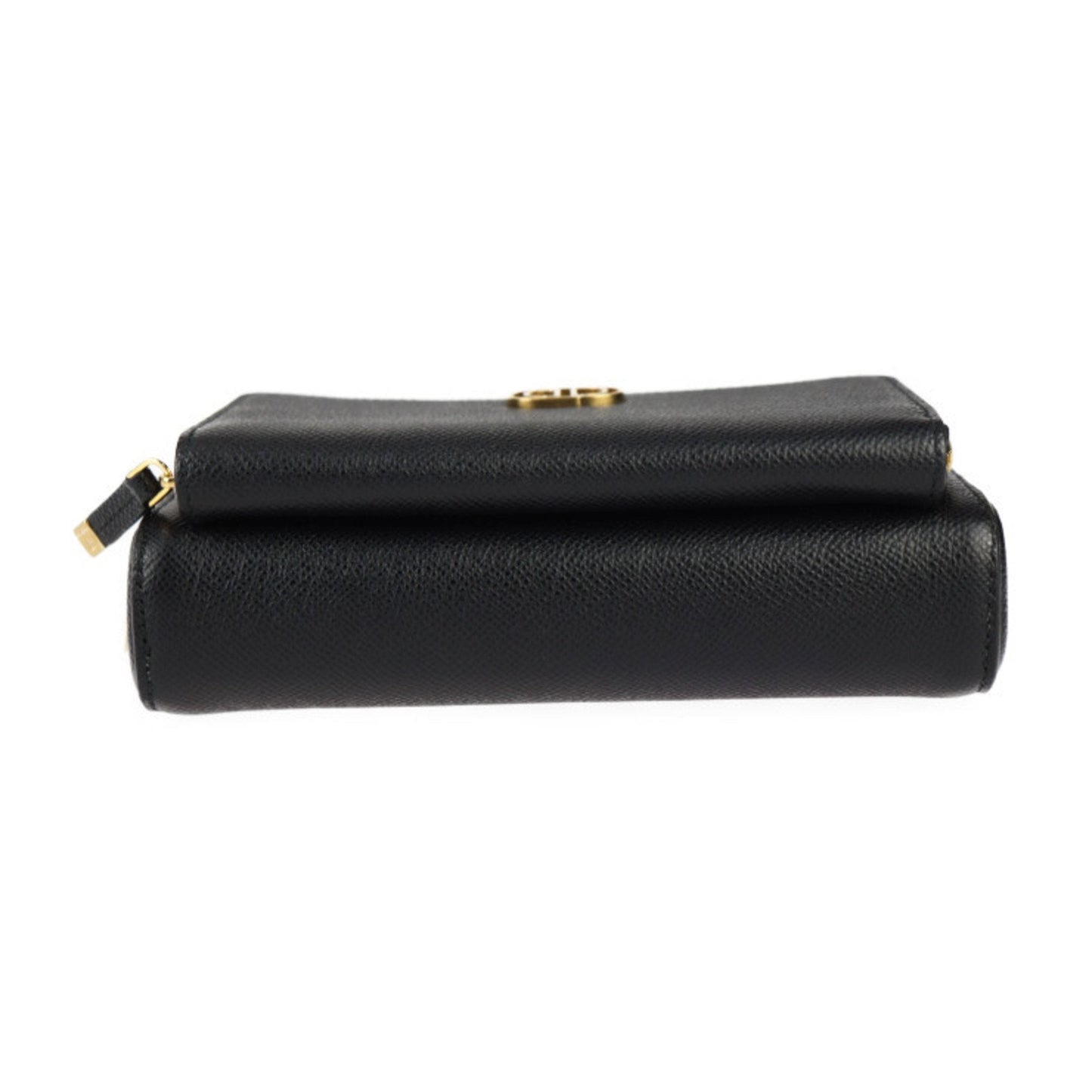 Christian Dior Caro Double Pouch Shoulder Bag S7431UBAE Leather Black Second Clutch R2415083010047