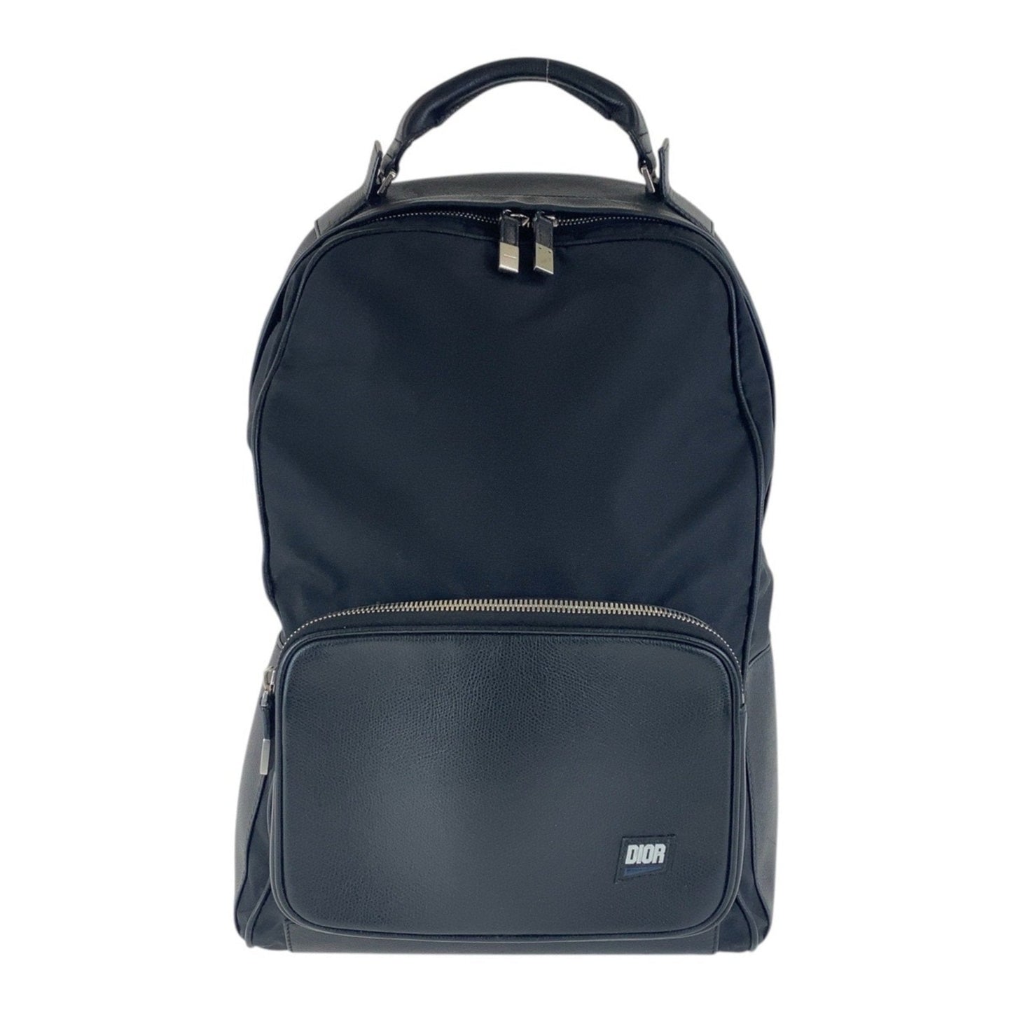 Christian Dior Dior Black Silver Hardware Nylon Leather 03 BO 1105 Backpack Men's