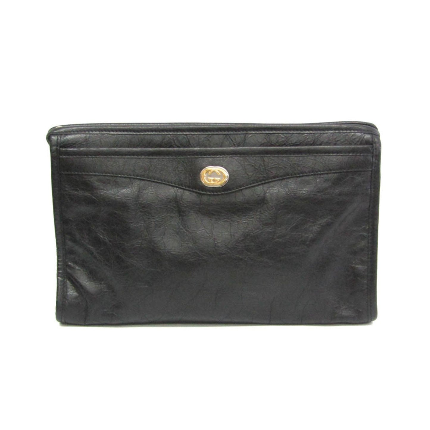 Gucci Interlocking 575991 Women,Men Leather Clutch Bag Black