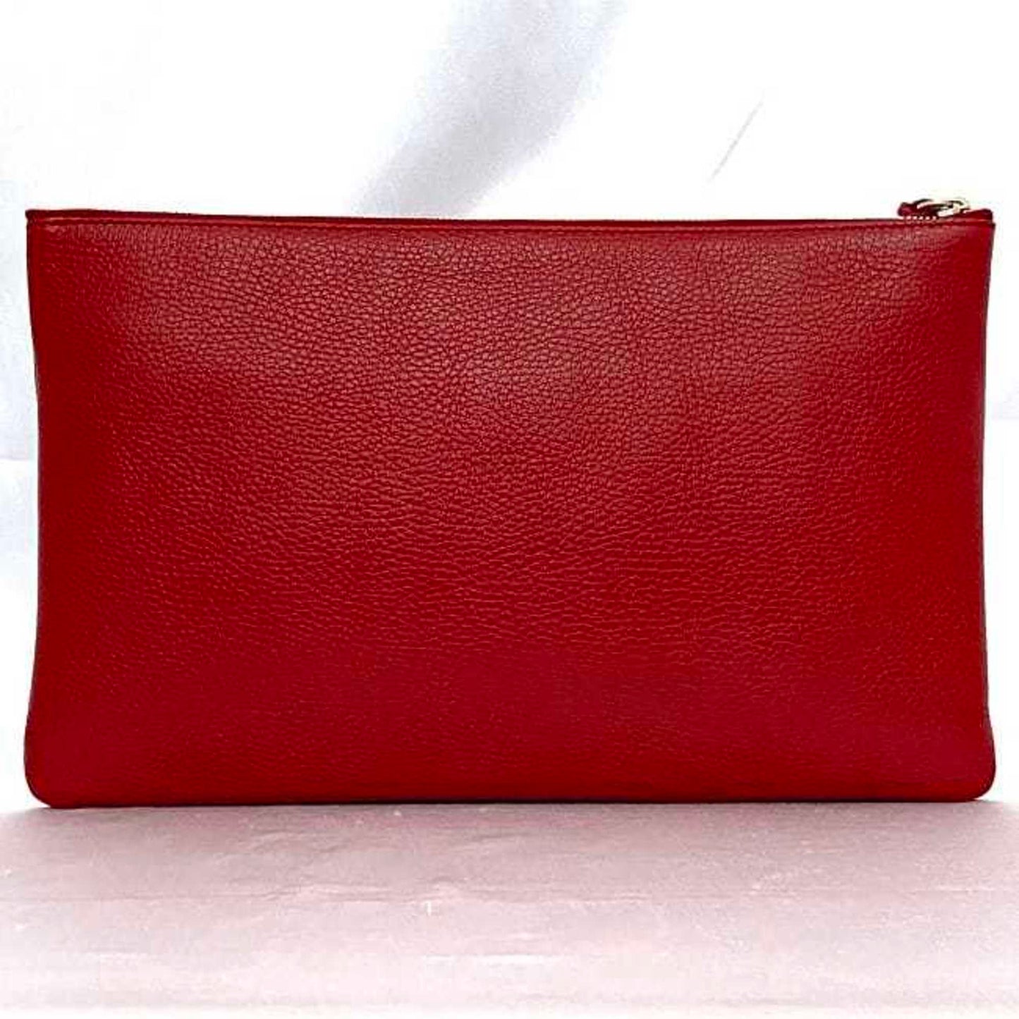 Gucci Clutch Bag Red Bamboo 449653 Pouch Leather GUCCI Handbag Tassel Women's Compact