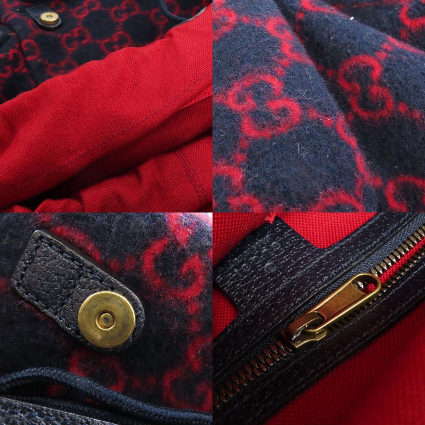 Gucci 598184 GG Wool Backpack/Daypack Women's GUCCI