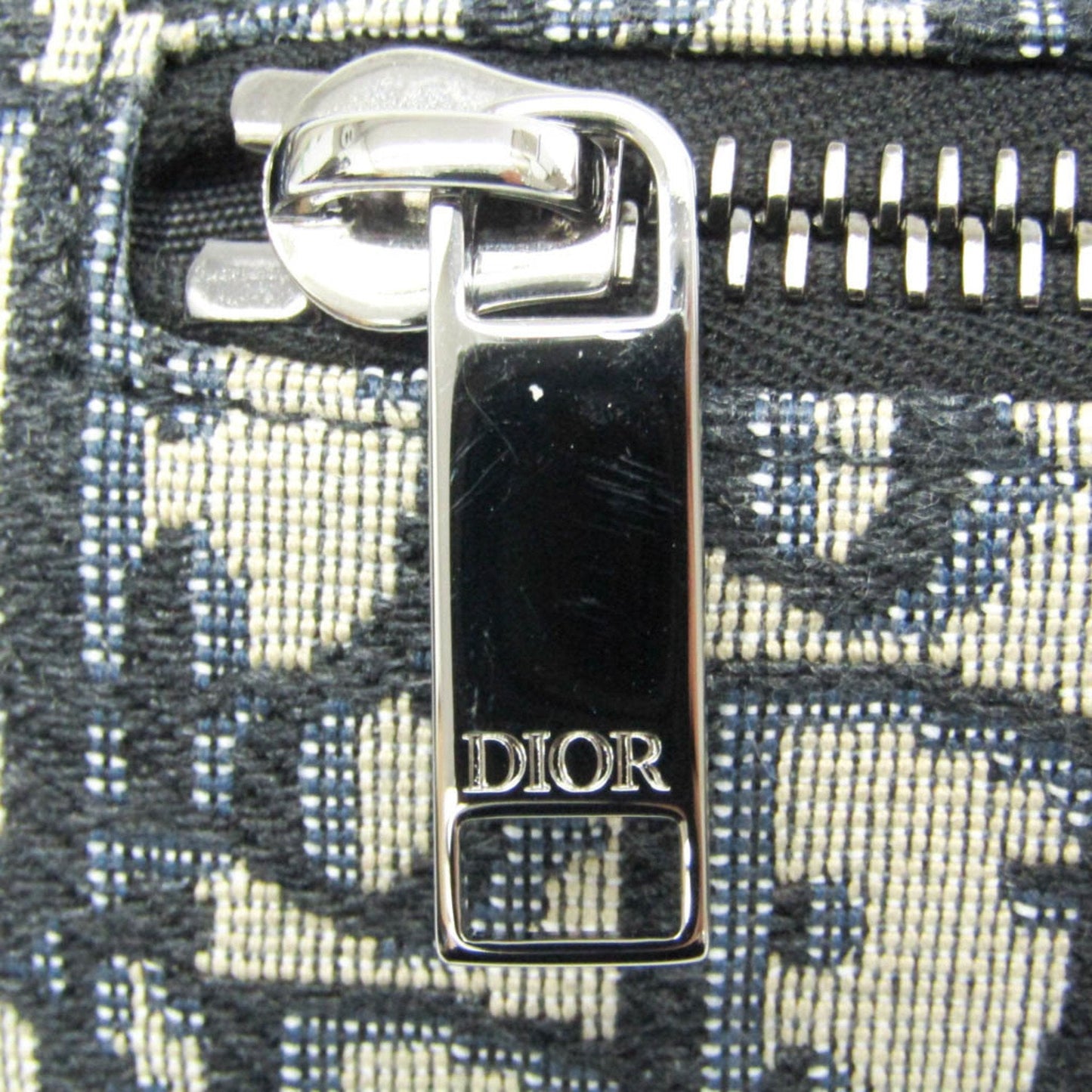 Christian Dior Oblique Women,Men Canvas Clutch Bag Cream,Navy