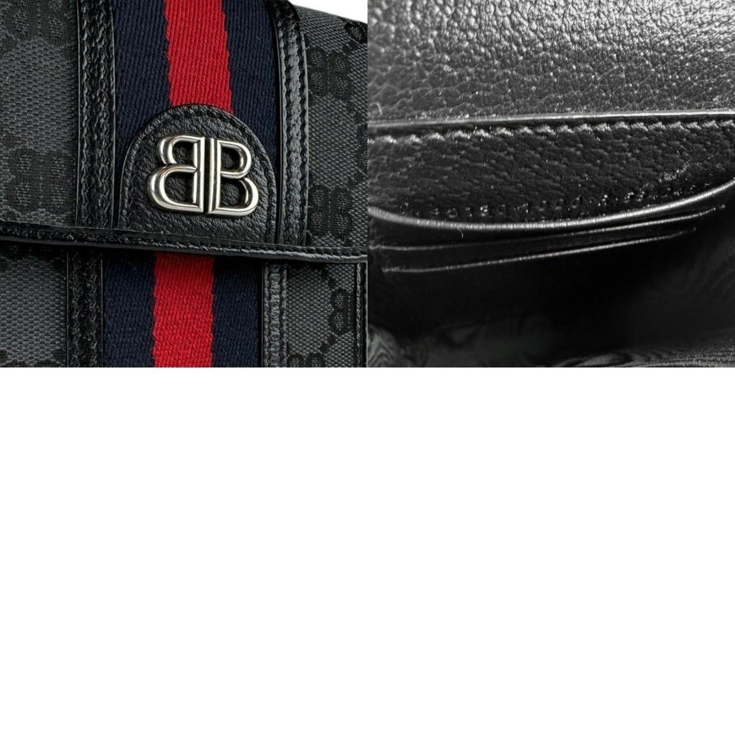 BALENCIAGA shoulder bag BALENCIAGAxGUCCI The Hacker Project phone canvas leather black grey silver men women z3402