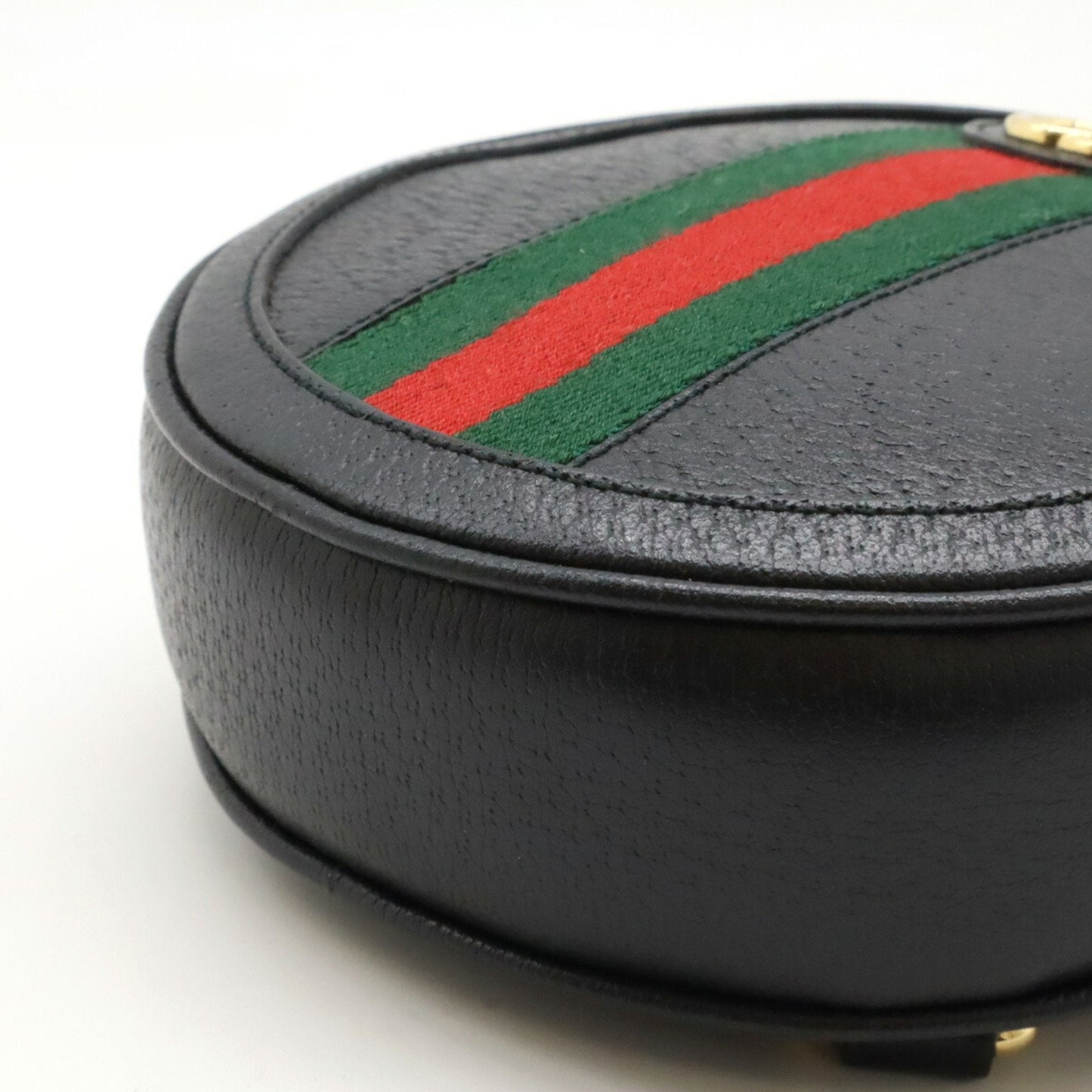 GUCCI Ophidia Sherry Line GG Marmont Round Backpack Rucksack Leather Black 598661