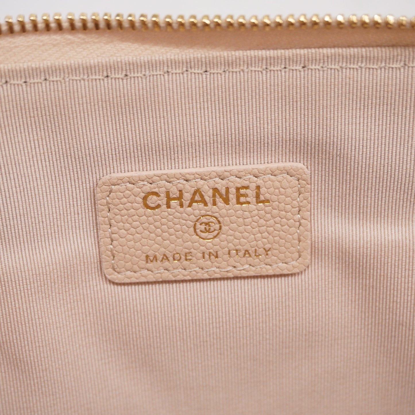 CHANEL Clutch Bag V Stitch Women's Caviar Leather Clutch Bag Pink