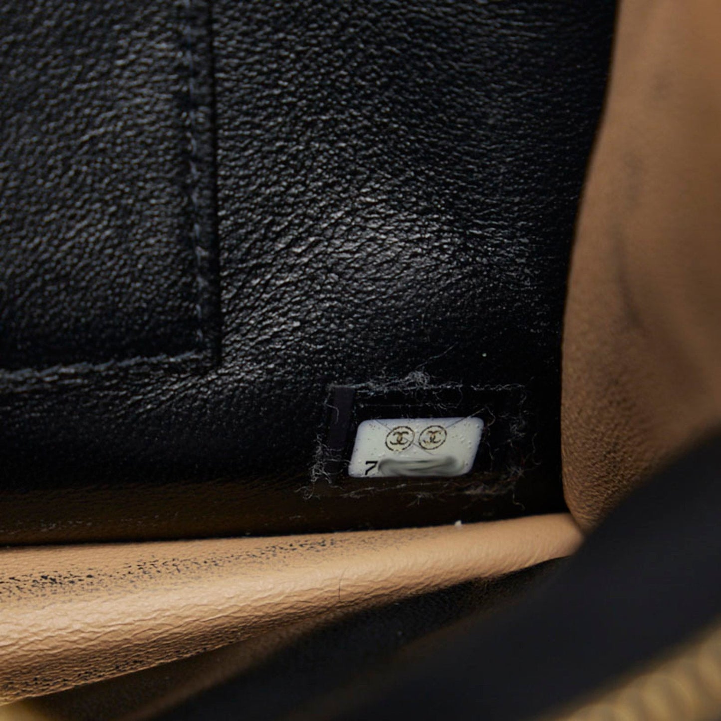 CHANEL Chocolate Bar Ring Handle Clutch Bag Second Pouch Black Gold Lambskin Ladies