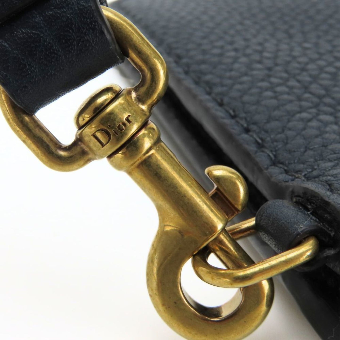 Christian Dior Pouch Bee Leather Navy Multi-Case Clutch Bag Women's