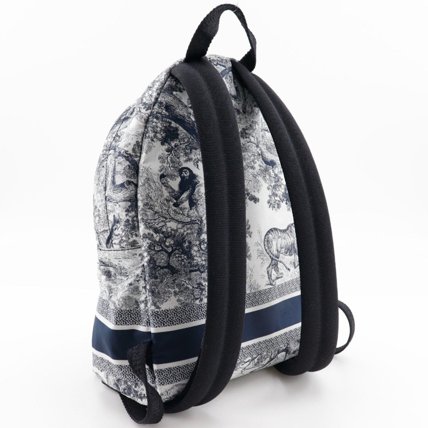 Christian Dior Small Backpack Rucksack/Daypack Toile de Jouy M6108SNTJ Nylon Black/White 2way A5 Double Women's