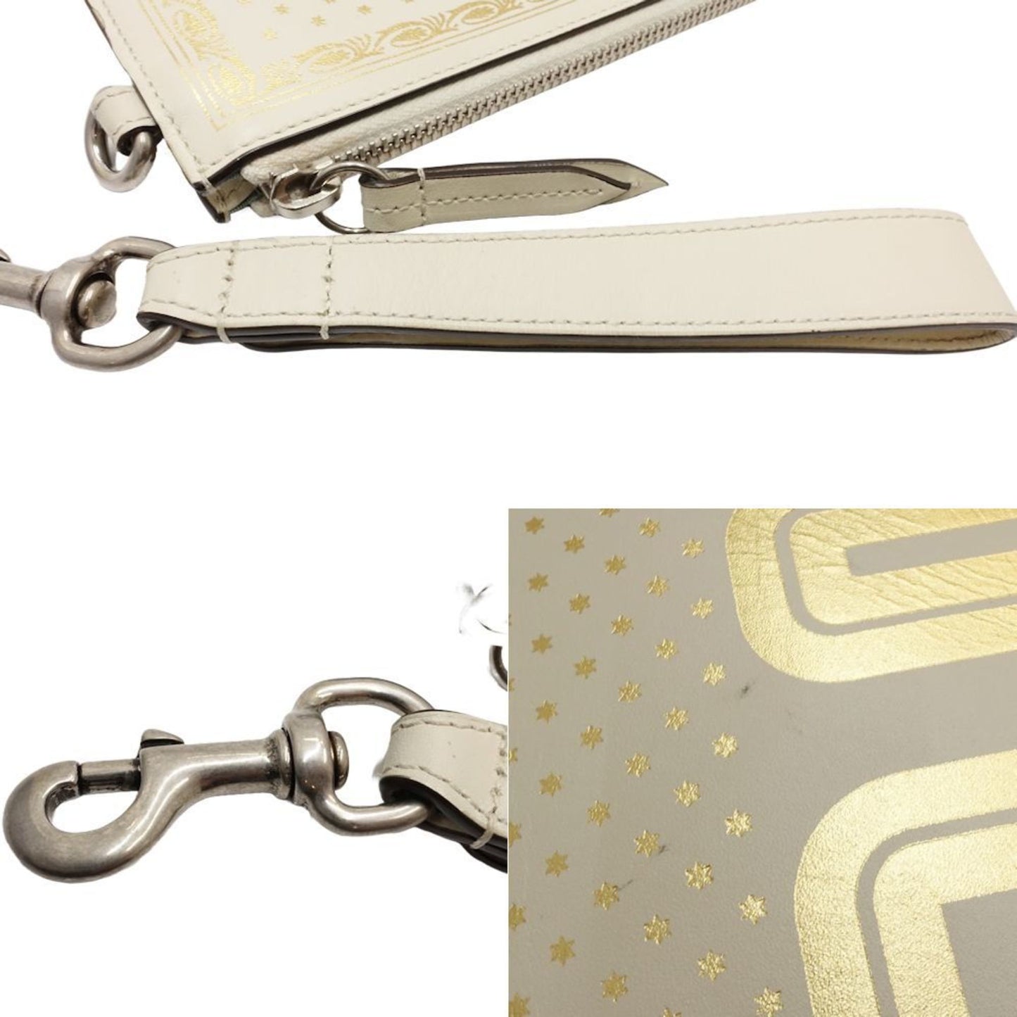 GUCCI SEGA collaboration 510489 Second bag clutch leather ivory gold 181080