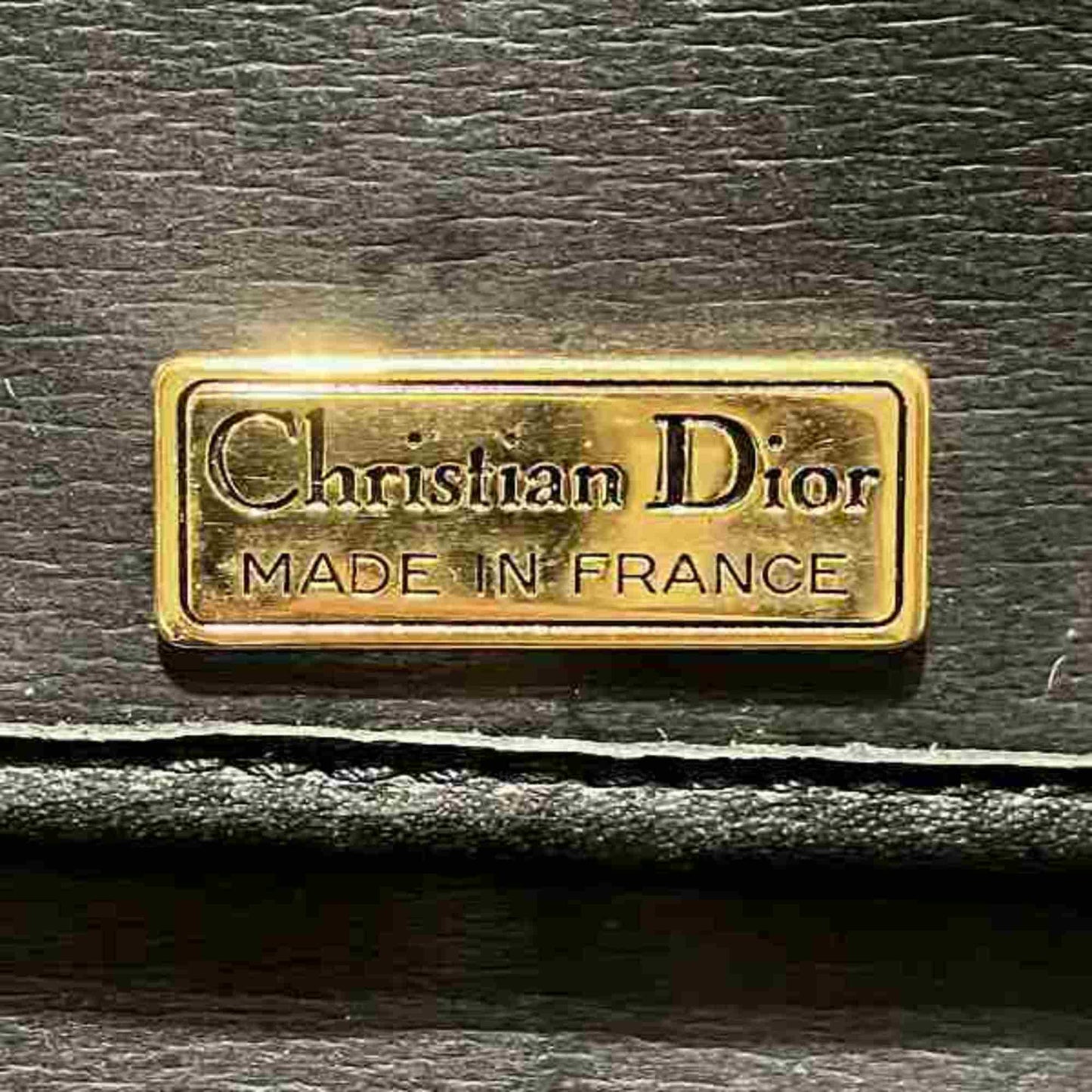 Christian Dior Dior Black Leather Bag Shoulder Clutch Women's