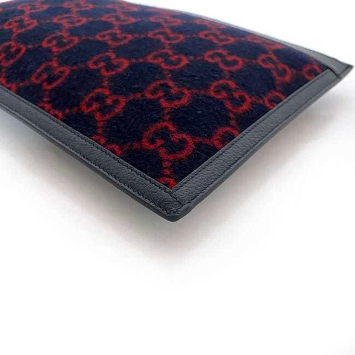 Gucci clutch bag ec-21864 navy red 597627 with strap wool leather 562600 GUCCI GG handbag for women unisex