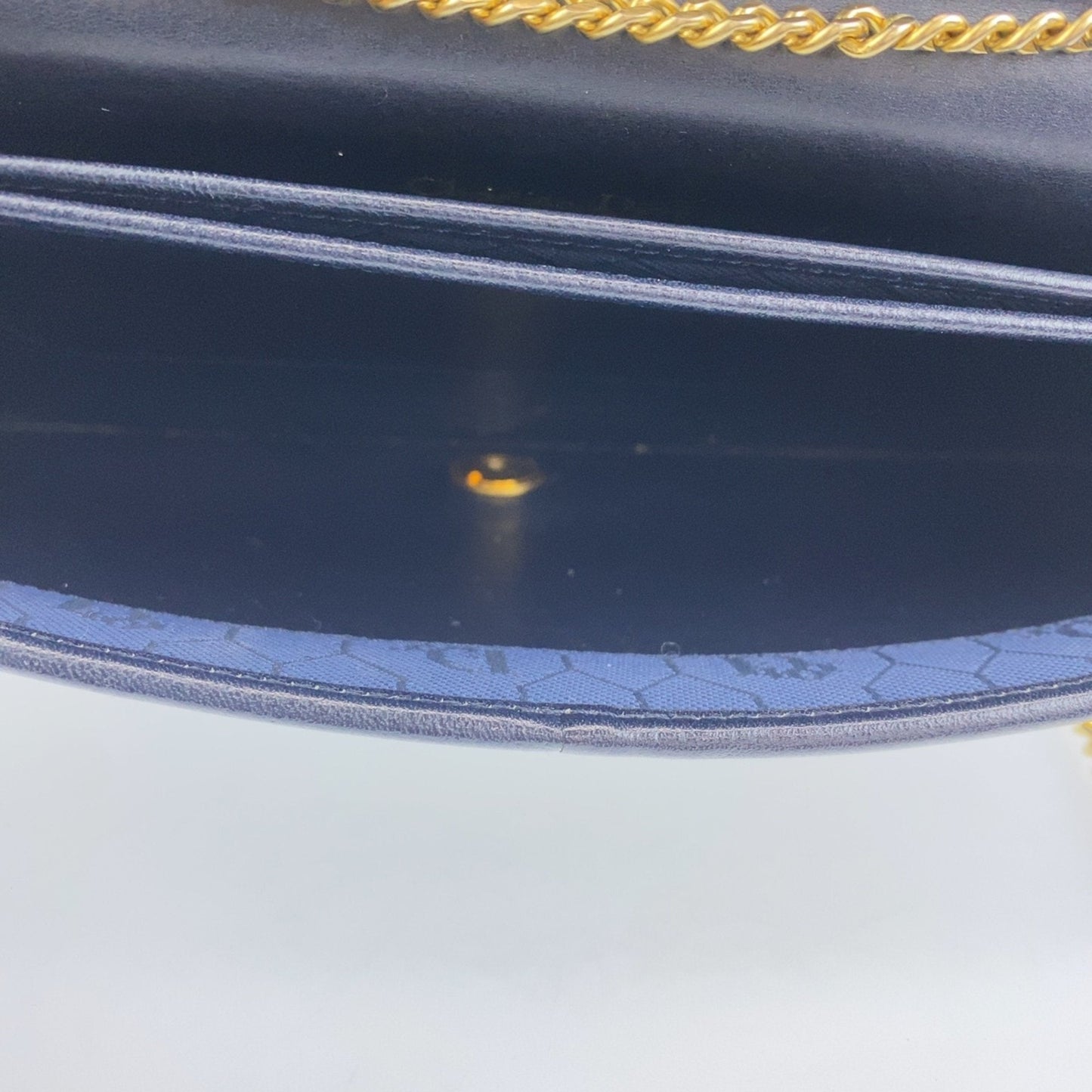 Christian Dior Vintage Medium Honeycomb Pattern Black Gold Hardware Leather Crossbody Shoulder Bag Pochette Women's