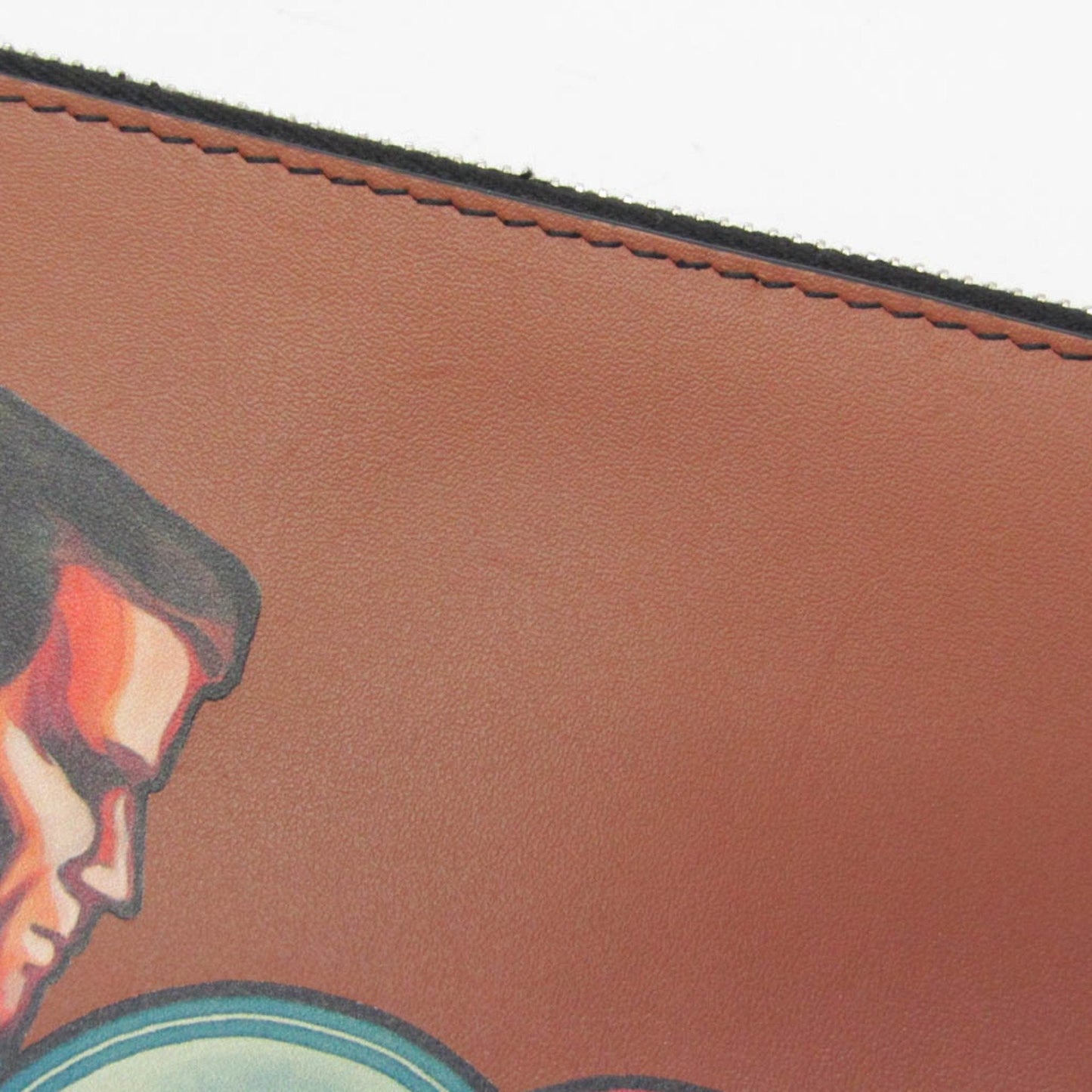 Christian Dior ON THE ROAD Jack Kerouac Women,Men Leather Clutch Bag Brown,Multi-color