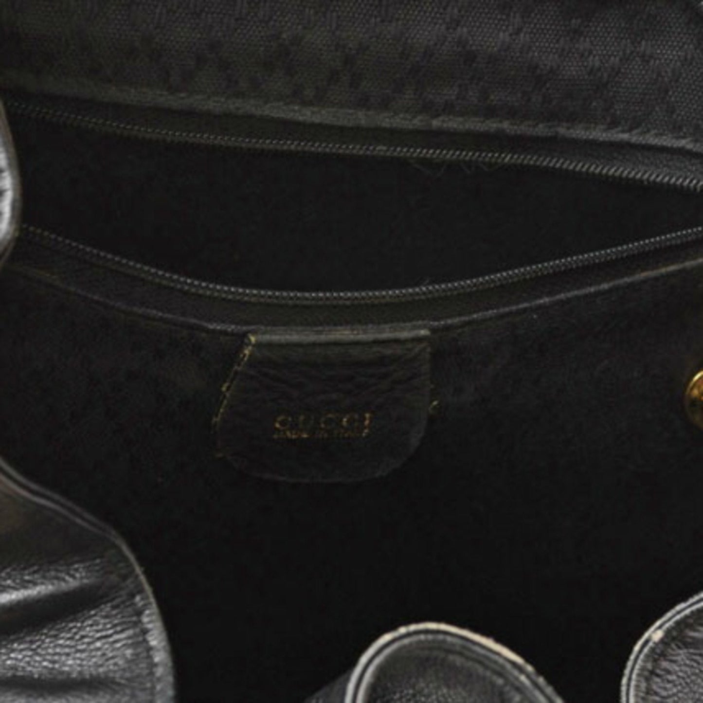 GUCCI Backpack Bamboo Bag Leather Black